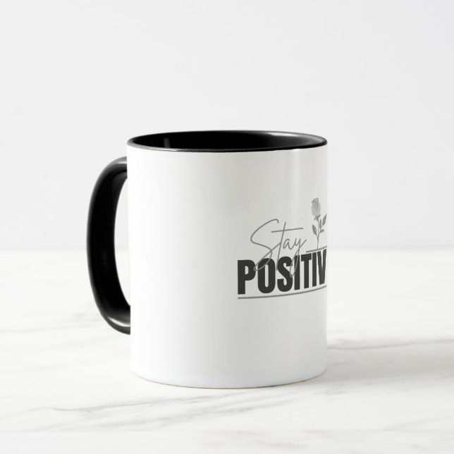 Håll dig positiv Inspirerande  Mugg (Framsida vänster)