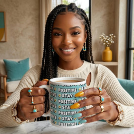 Håll dig positiv jumbo mugg