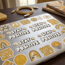 Håll dig positiv klistermärken