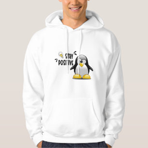 Håll dig positiv med Cute Funny Penguin Tecknad Hoodie