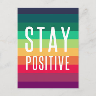 Håll dig positiv Rainbow Modern Rand Snyggt LGBT Vykort