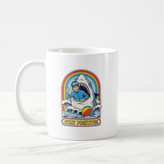 Håll dig positiv Retro haj sommar Kaffemugg
