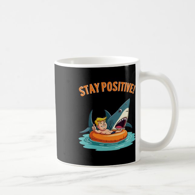 Håll dig positiv - Shark Älskare Wildlife Ocean Fu Kaffemugg (Höger)