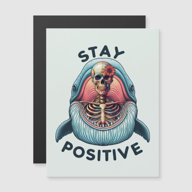 Håll dig positiv - Skeleton och val (Fram/baksida)
