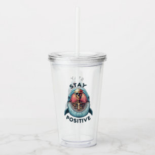 Håll dig positiv - Skeleton och val Take Away Mugg