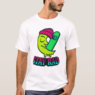 Håll dig Rad" Retro Skater Halvmåne T-Shirt 