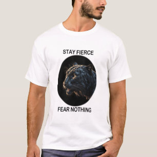 Håll dig rädd för inget svart panter t shirt