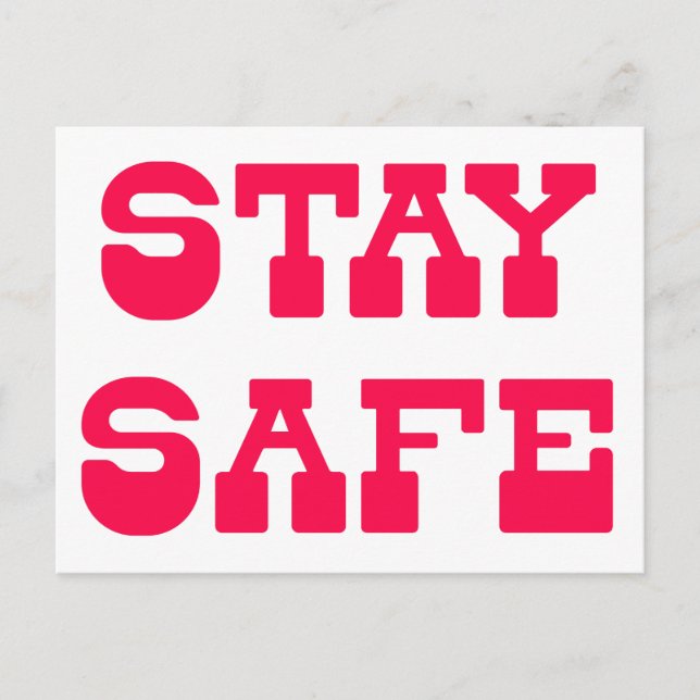 Håll dig säker! Corona Virus - Uppmuntran Vykort (Framsida)