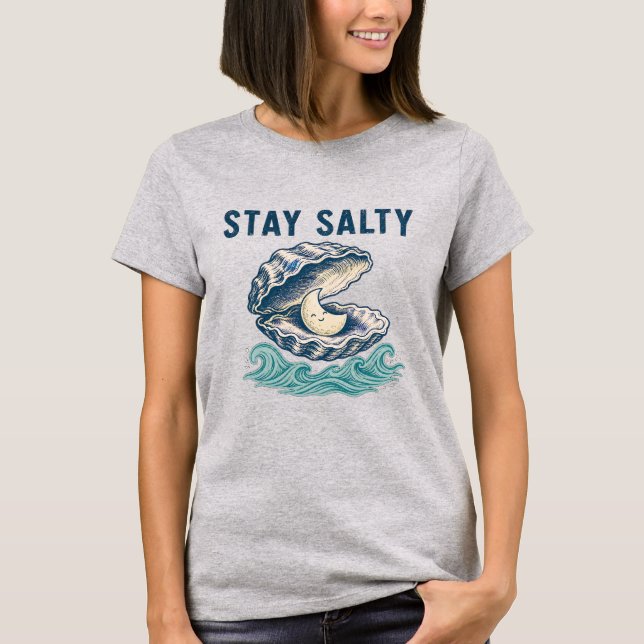 Håll dig salt minimalistisk kust t shirt (Framsida)