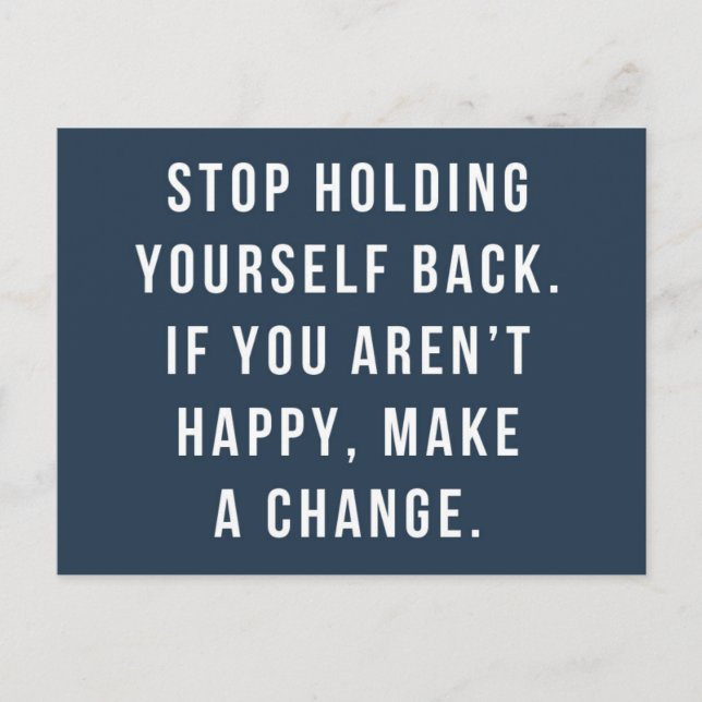 Håll dig själv i offerten vykort (Framsida)