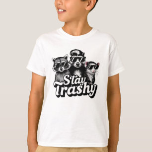 Håll dig skitig tvättbjörn opossum solglasögon kon t shirt