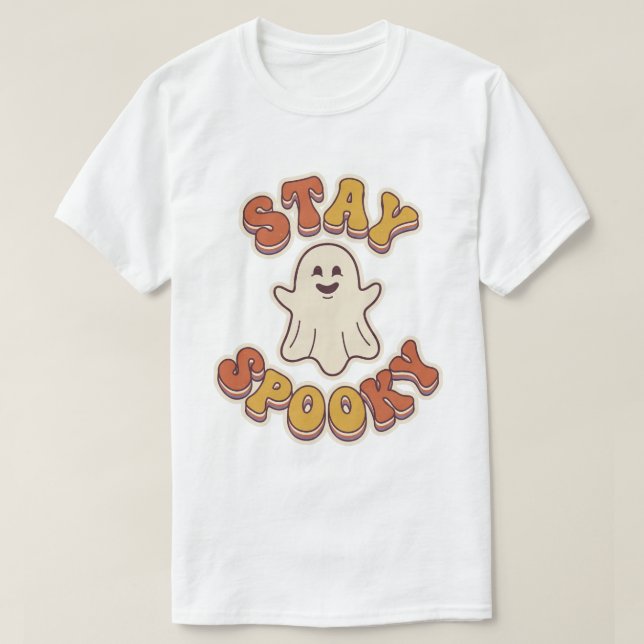 Håll dig skräckigt söt retro-spökdesign för Hallow T Shirt (Design framsida)