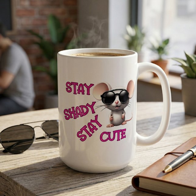 Håll dig skuggig, håll dig söt Solglasögon Mus Kaffemugg (Skapare uppladdad)