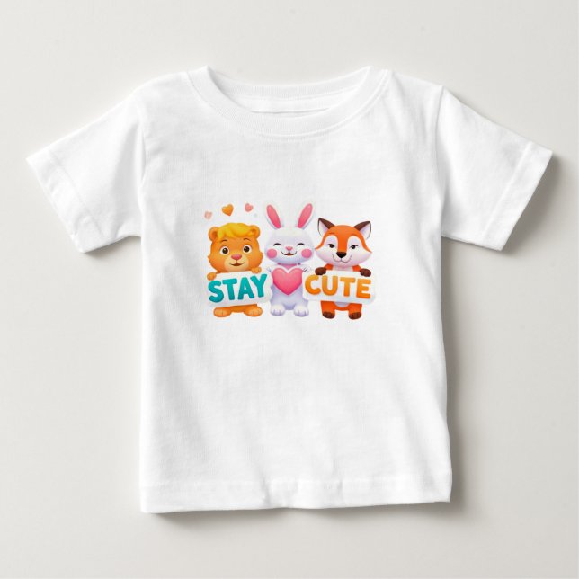 Håll dig söt Ljus, färgrik djurillustration T Shirt (Framsida)