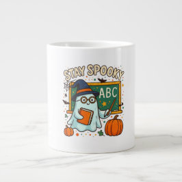 Håll dig spöklik Ghost Teacher Mugg för Halloween Jumbo Mugg