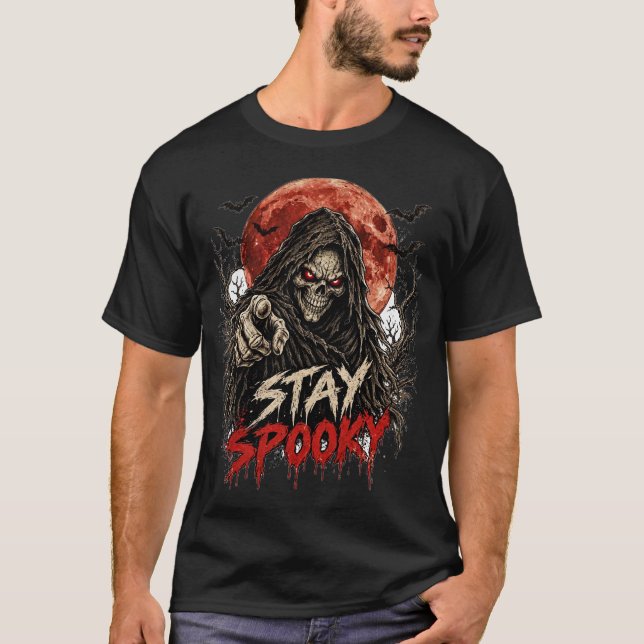 Håll dig spöklik Graveyard Shift Halloween T-Shirt (Framsida)