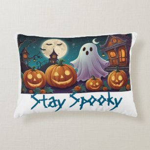 Håll dig spöklik, Halloween-spöken och pumpor Prydnadskudde