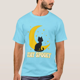 Håll dig Spooky Svart Katt Måne Tröja - Söt Retro