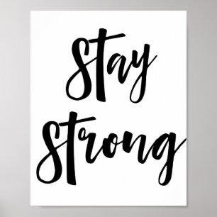 Håll dig stark Inspirational Modern Typography Poster