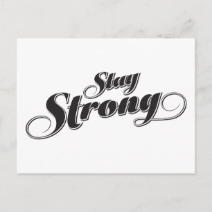 Håll dig stark inspirationskälla och uppmuntrande vykort
