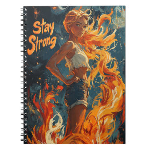 Håll dig stark Journal-täckning - Motiverande bärb Anteckningsbok