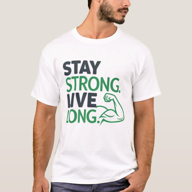Håll dig stark. Levande lång T Shirt (Framsida)