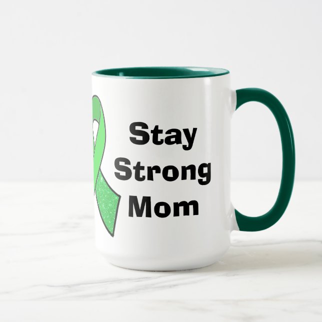 "Håll dig stark mamma" Lymesjukdom Medvetenhet Mug Mugg (Höger)