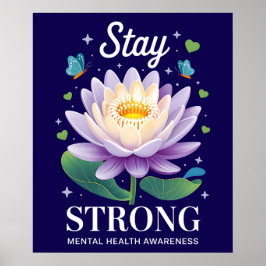 Håll dig Stark – Mental Hälsa Medvetenhet Välbefin Poster