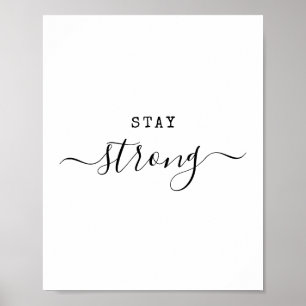 Håll dig stark, modern, minimalistisk citattecken poster