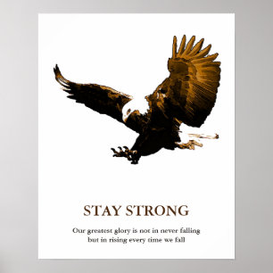 Håll dig stark Örn Motivation Artwork Poster