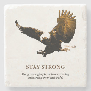 Håll dig stark Örn Motivation Artwork Stenunderlägg