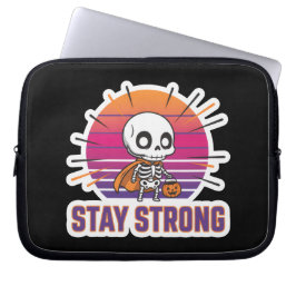 Håll dig Stark Söt Skelett Halloween Bärbar Dator Laptop Fodral