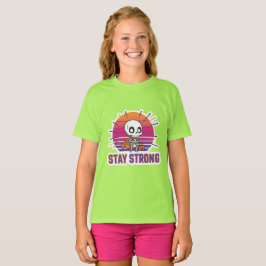 Håll dig stark söt skelett lime barn t-shirt