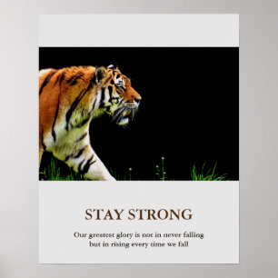 Håll dig stark tiger Motivational Animal Artwork Poster