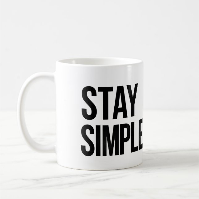 Håll dig till enkel minimalistisk typsnittsdesign kaffemugg (Vänster)