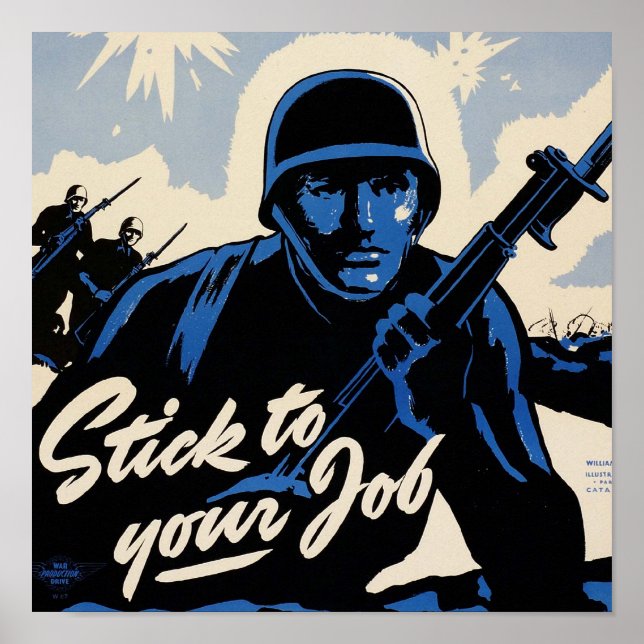 Håll dig till jobbet! Amerikanska krigare på Battl Poster (Framsidan)