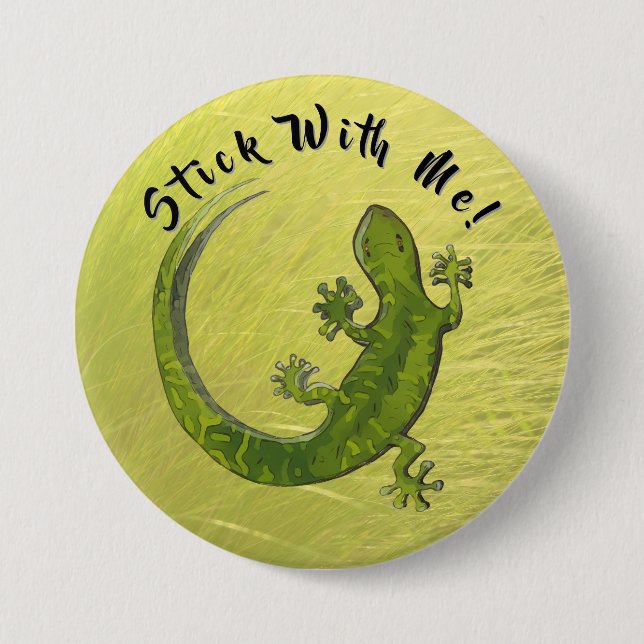 Håll dig till mig gecko knapp (Framsida)