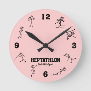 Håll dig till Sport Heptathlon Clock Track och F Rund Klocka