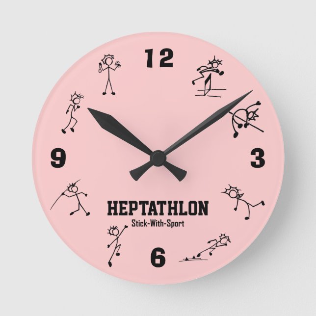 Håll dig till Sport Heptathlon Clock Track och Fäl Rund Klocka (Framsida)