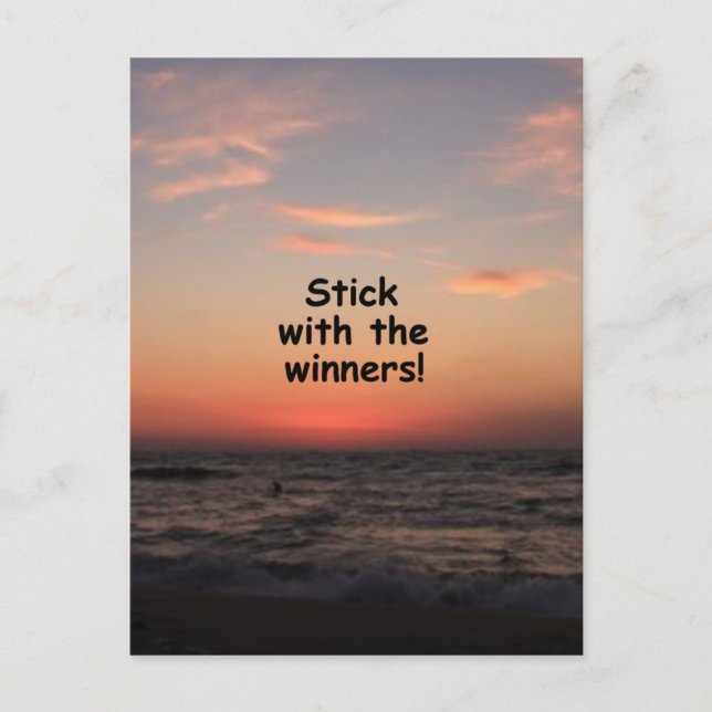 "Håll dig till vinnarna" Vykort (Framsida)
