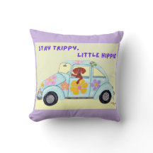 Håll dig trippig, lilla hippie-dachshund i bil