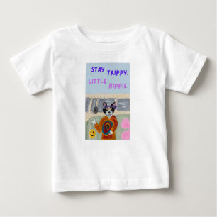 Håll dig trippig, lilla hippie smokingkatt t shirt