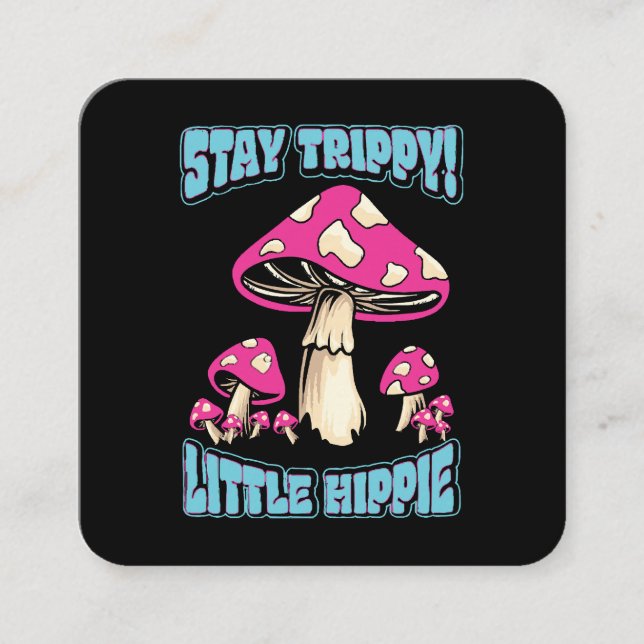 Håll dig trippig! Liten hippie Fyrkantigt Visitkort (Framsida)