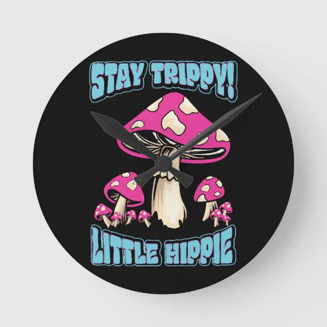 Håll dig trippig! Liten hippie Rund Klocka (Framsida)