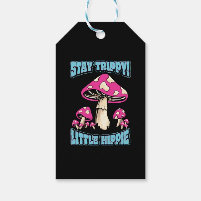 Håll dig trippy! Liten hippie Presentetikett (Framsidan)