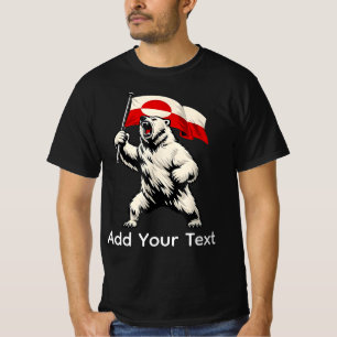 Håll dig undan från Grönland Flag Björn Stöd Grönl T Shirt