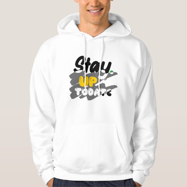 Håll dig uppdaterad hoodie (Framsida)