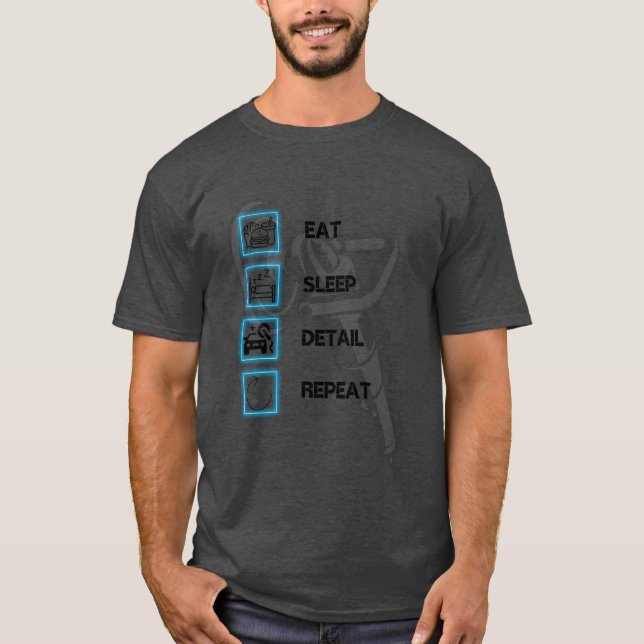 Håll dig uppdaterad och ren med vår bil-detaljsjöf t shirt (Framsida)