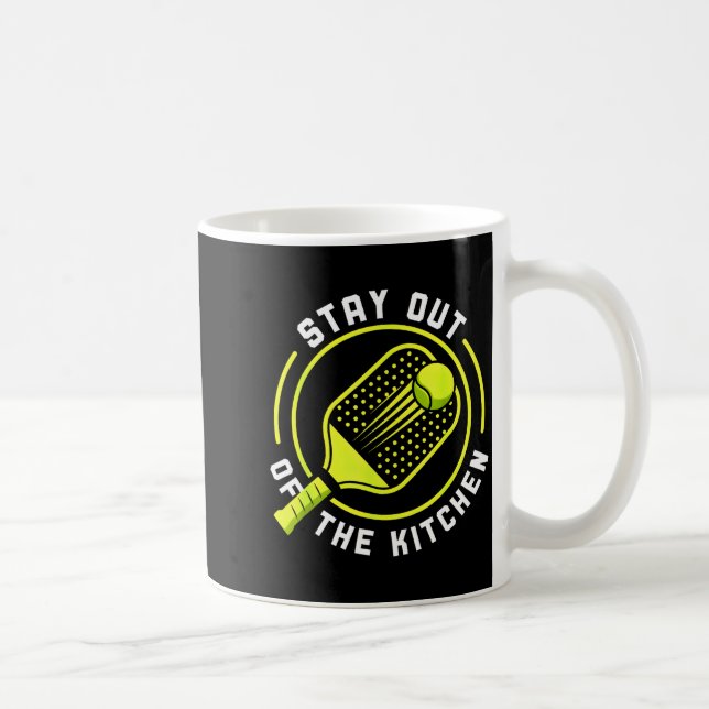 Håll dig utanför köket pickleball paddel  kaffemugg (Höger)