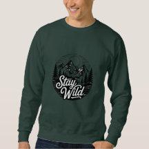 Håll dig vild Berg Skog Vintage Vandring Emblem